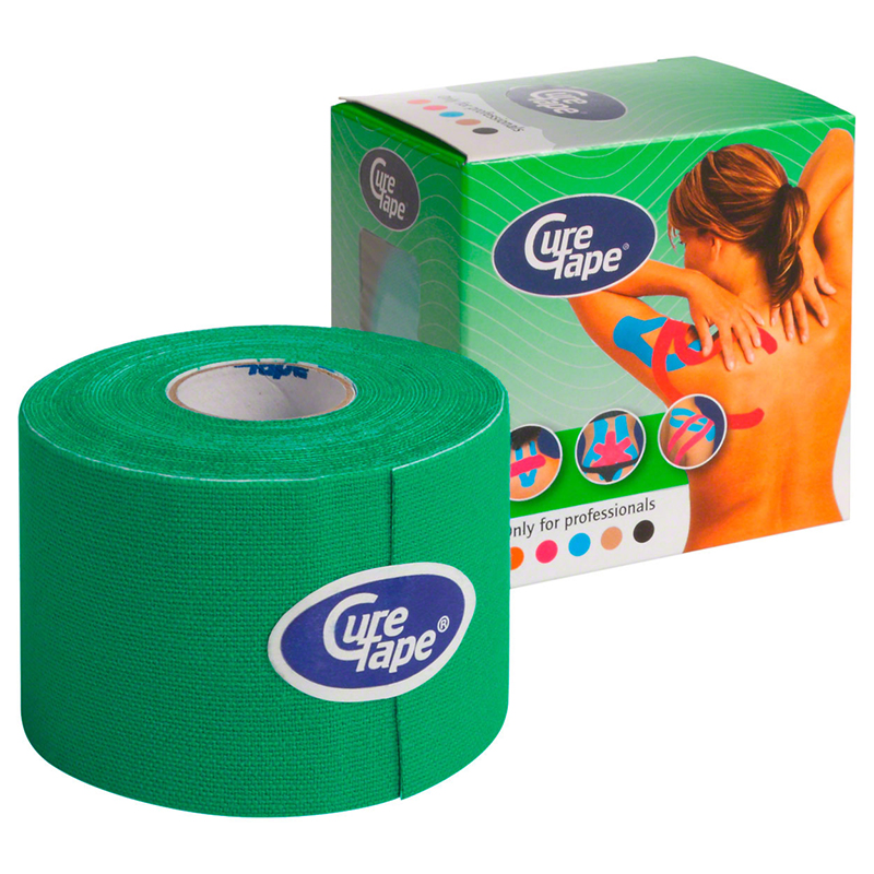 Тейп кинезиологический CureTape Green, 5 см x 5 м, 161216, зеленый