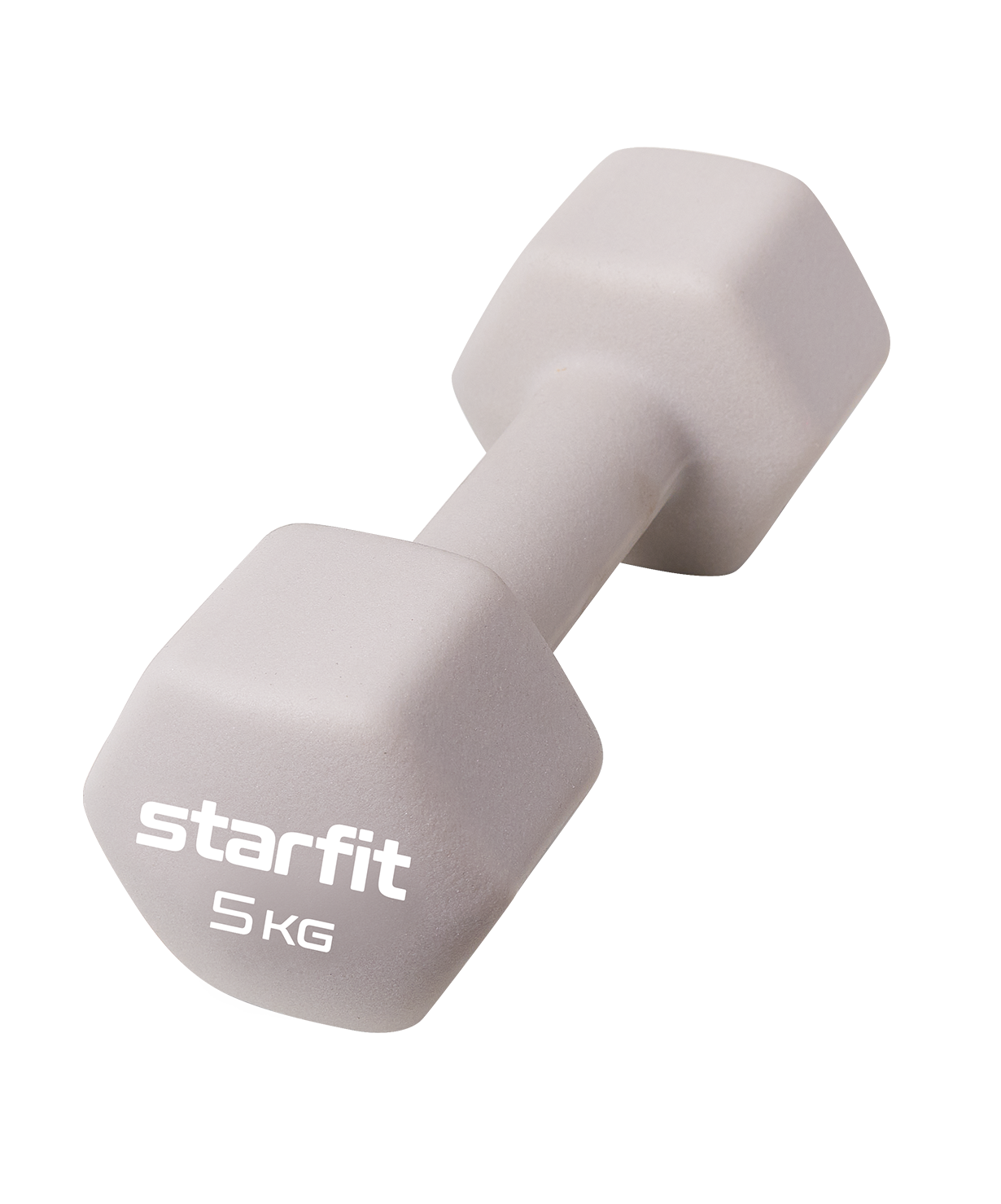 УЦЕНКА Гантель неопреновая STARFIT DB-201 5 кг, тепло-серый пастель
