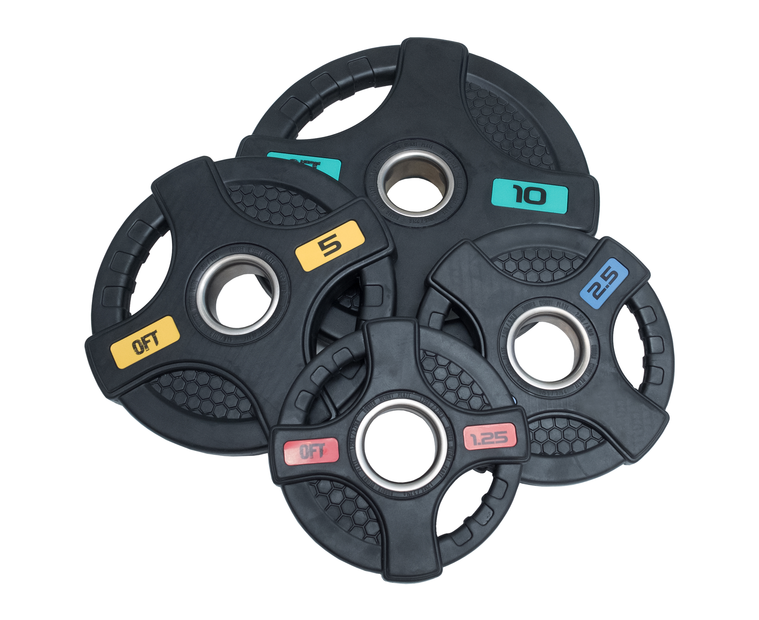 Диск олимпийский обрезиненный черный с двумя хватами 10 кг