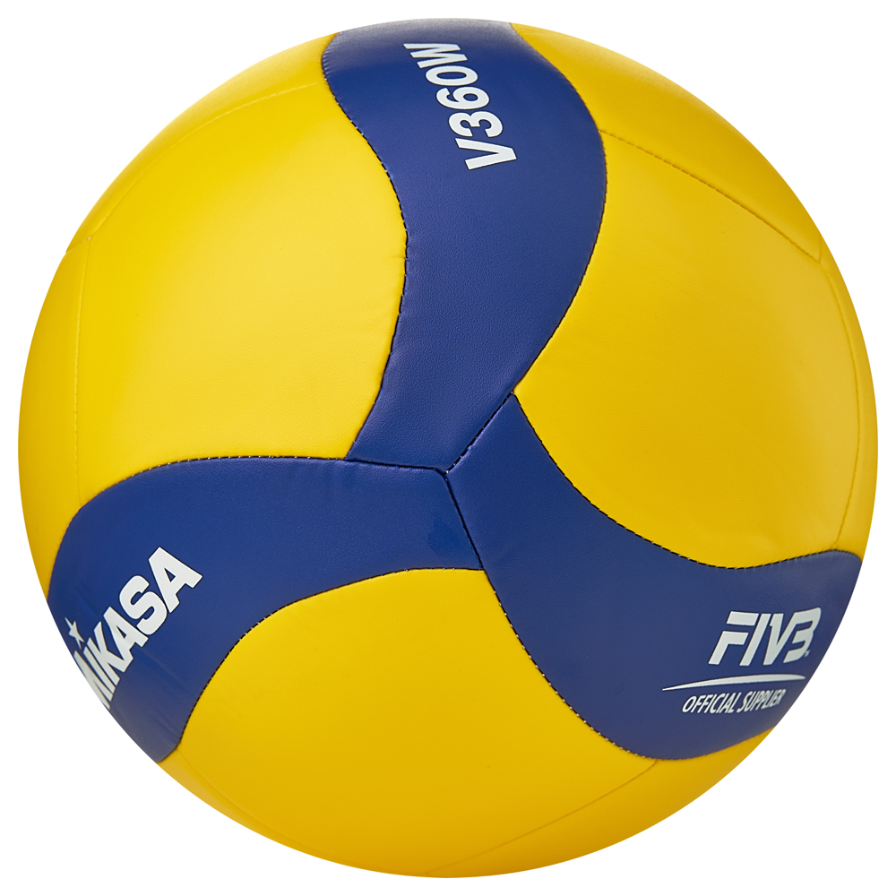 Мяч вол. MIKASA V360W, р.5, синт.кожа (ТПУ), 18 пан, маш.сш., бут.кам, желто-синий