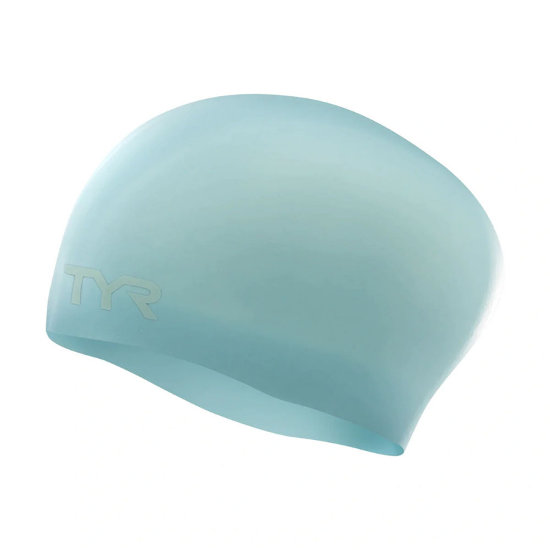 Шапочка для плав. TYR Long Hair Wrinkle-Free Silicone Cap, LCSL-450, ГОЛУБОЙ, силикон