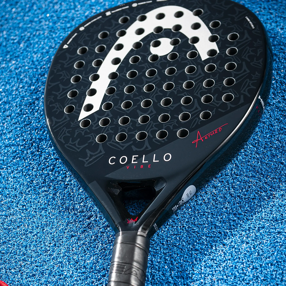 Ракетка для падела HEAD Coello Vibe 2025, 226155, для начинающих, стекловолокно, черный