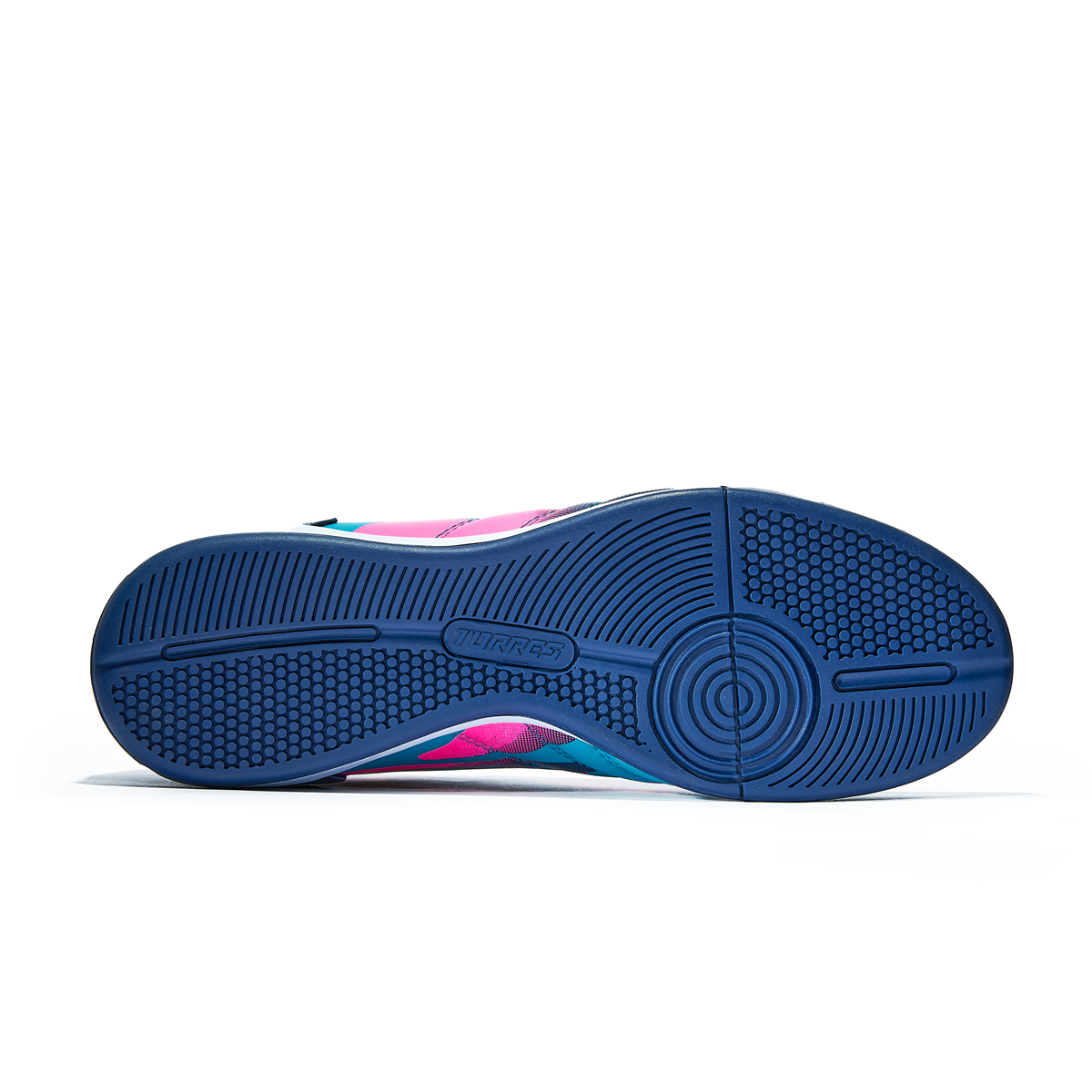 Бутсы зальные TORRES TIEMPO-J подростковые, TS134236-379-35, р.35, резина,ПУ,текст,бирюзово-розовый