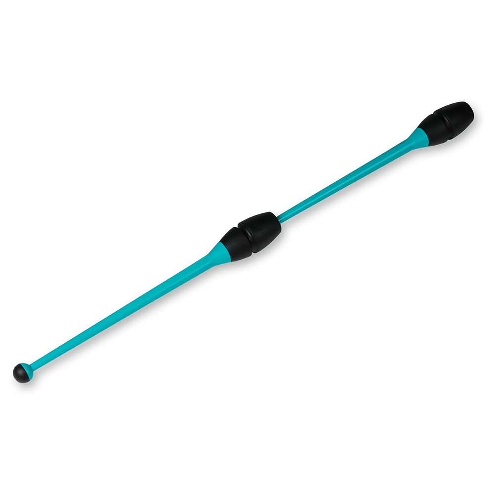 Булавы для худ. гимнастики INDIGO, IN017-BBK, 36 см, пластик, каучук, в компл. 2шт, бирюзово-черный