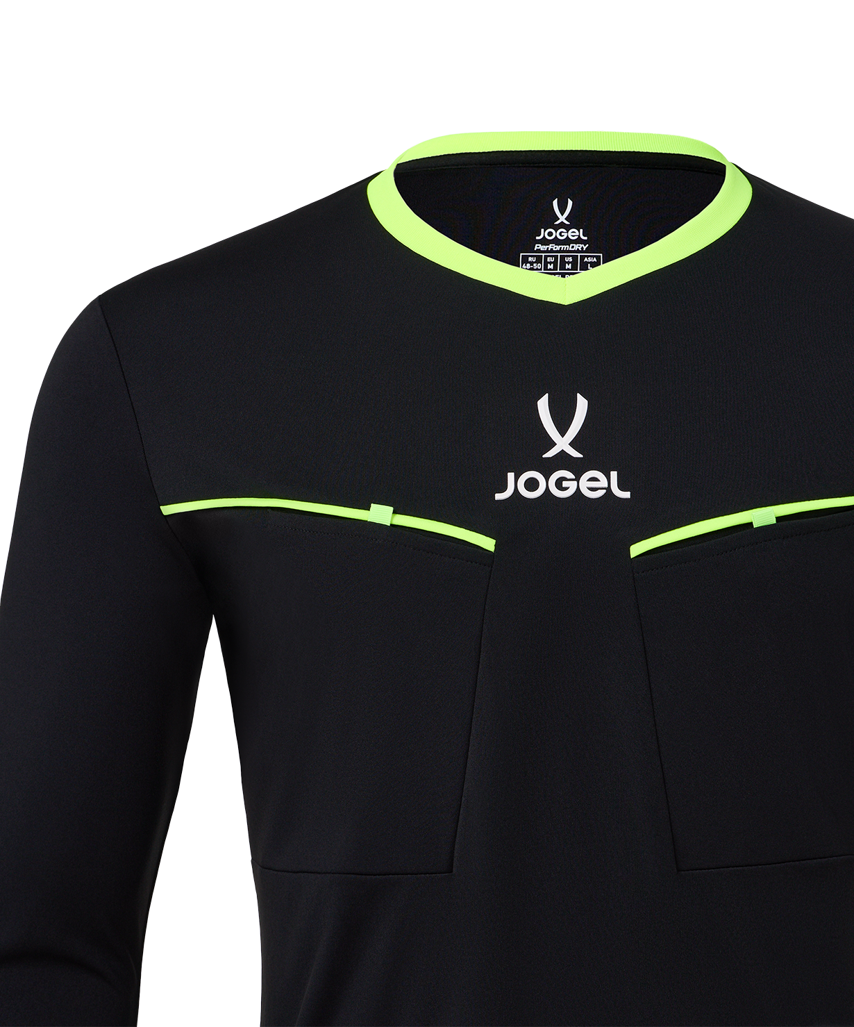 Лонгслив судейский JOGEL DIVISION PerFormDRY Referee LS Tee 2.0, черный, размер L