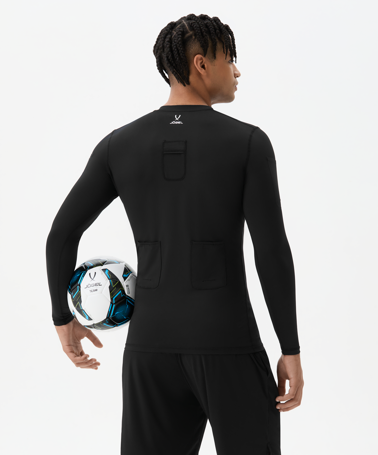 Футболка компрессионная с длинным рукавом судейская JOGEL PerFormDRY Referee Baselayer Tee LS, черный, размер L