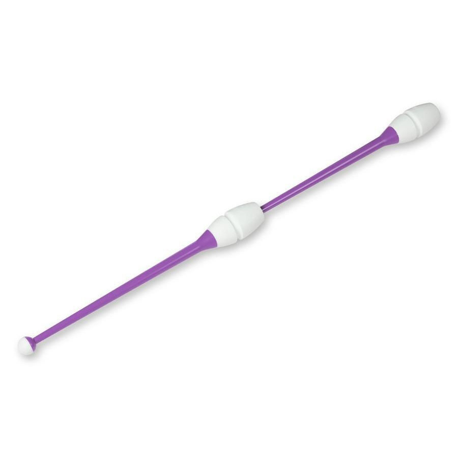 Булавы для худ. гимнастики INDIGO, IN017-VW, 36 см, пластик, каучук, в компл. 2шт, фиолетово-бел