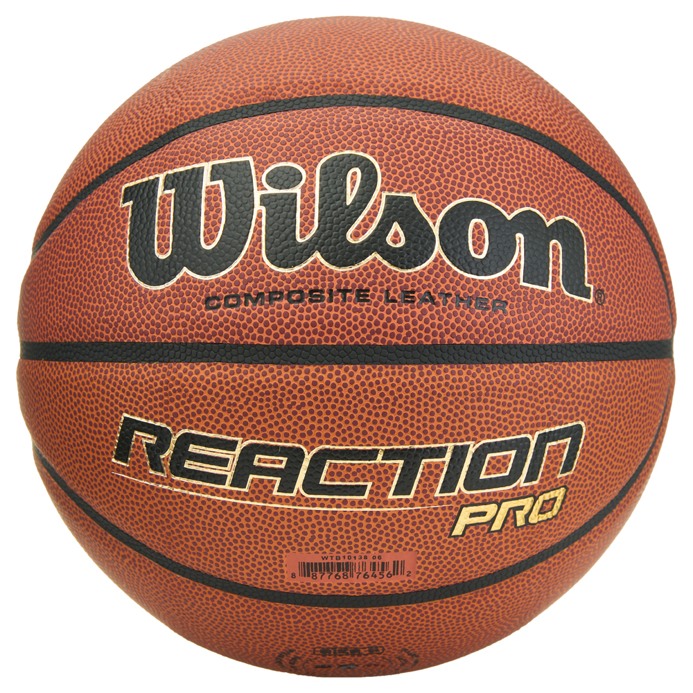 Мяч баск. WILSON Reaction PRO, WTB10138XB06, р.6, синт. PU, бутил. камера, темно-коричневый