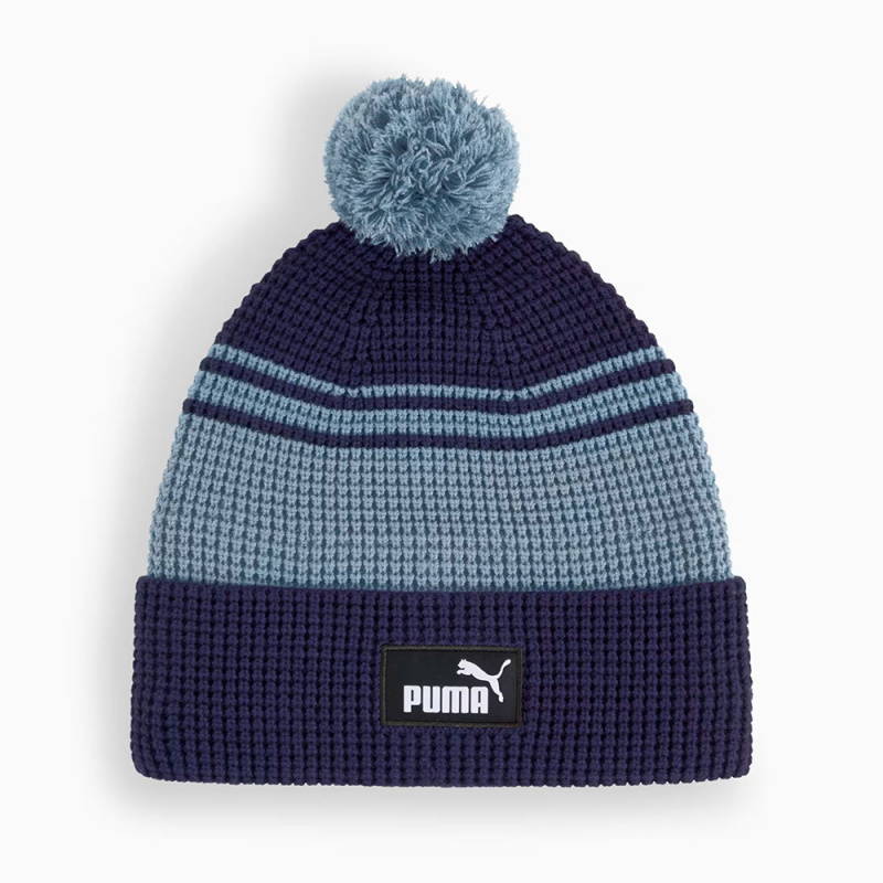 Шапка PUMA Ess Mid Crown Pom Beanie, 02655001, вискоза, полиэстер, нейлон, т.сине-голубой