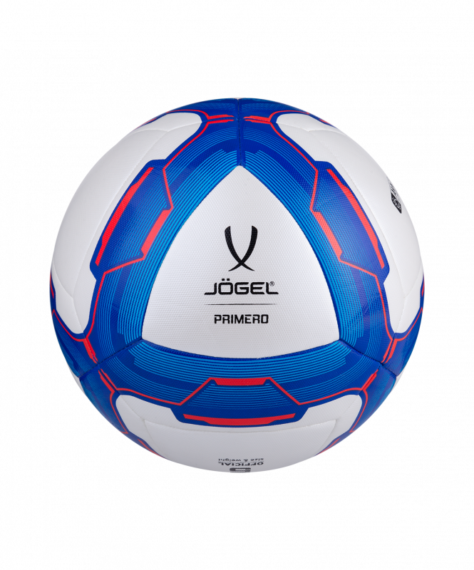 Мяч футбольный Primero №5, белый/синий/красный, размер 5
