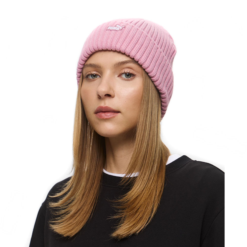 Шапка PUMA ESS Patch Mid Crown Beanie, 02641703, акрил, полиамид, полиэстер, розовый