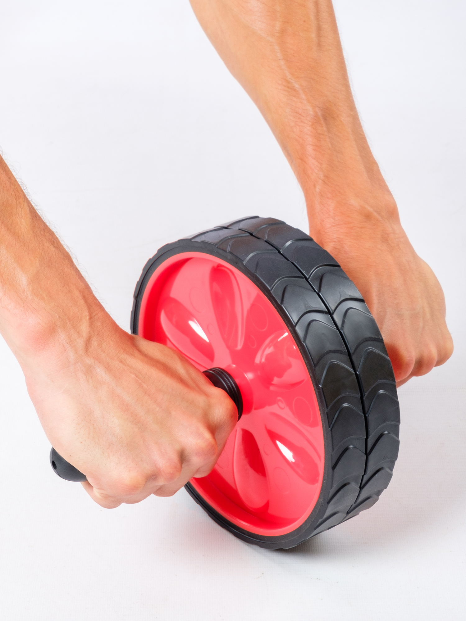 Ролик гимнастический TORRES двойной, PL5013, мет., пластик, нескольз. протектор, красно-черный