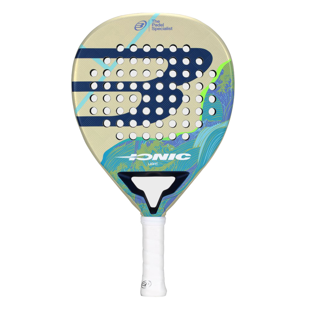 Ракетка для падела BULLPADEL Ionic Light 26, 494413, для игроков ср.уровня, карбон, бежево-бирюзовый