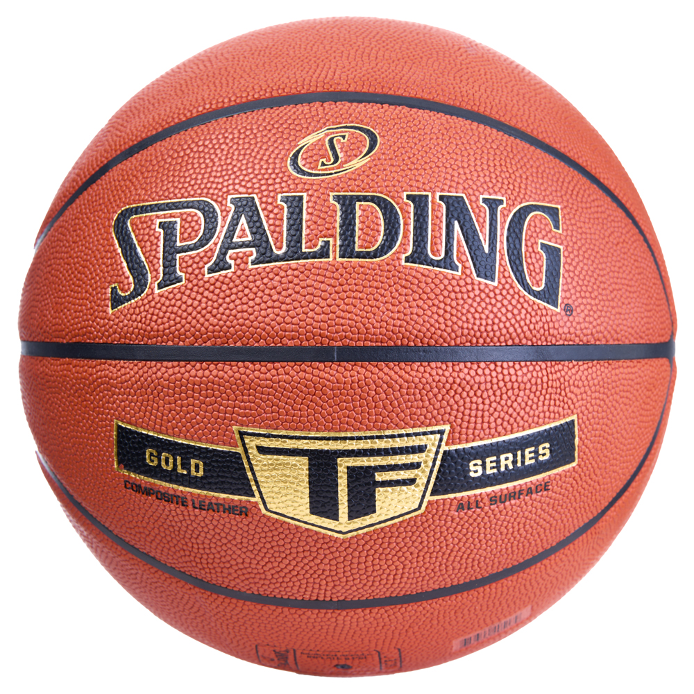 Мяч баск. SPALDING TF Gold 76857z, р.7, композит (микрофибра), коричнево-черный