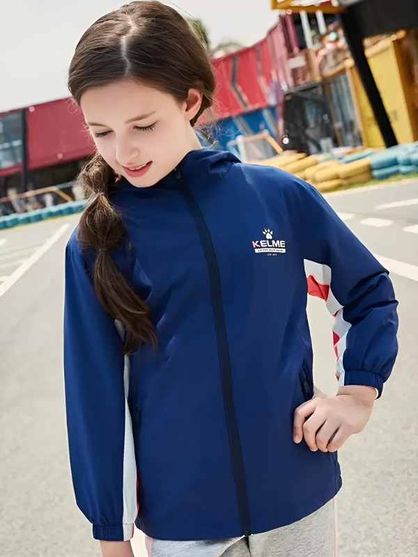 Детская ветровка KELME Girls Windbreaker Dark Blue