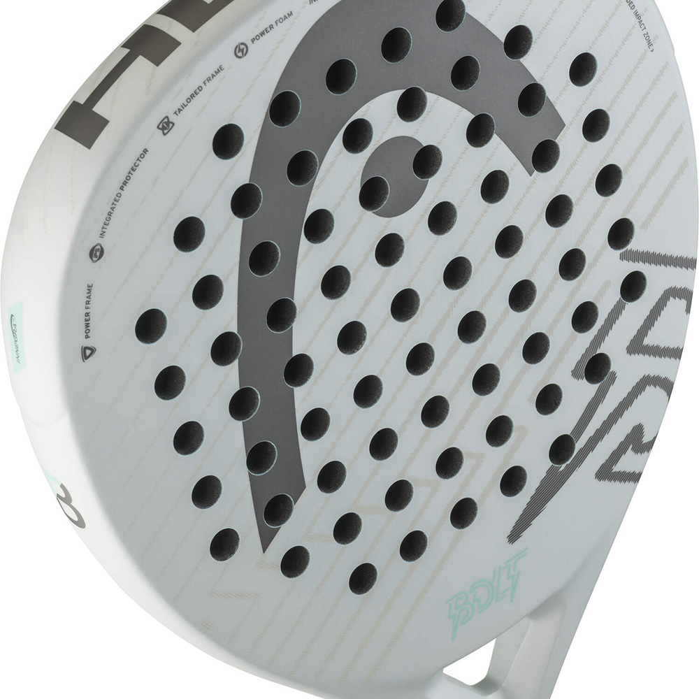 Ракетка для падела HEAD Bolt 2026, 226216, для начинающих, стекловолокно, бело-серый