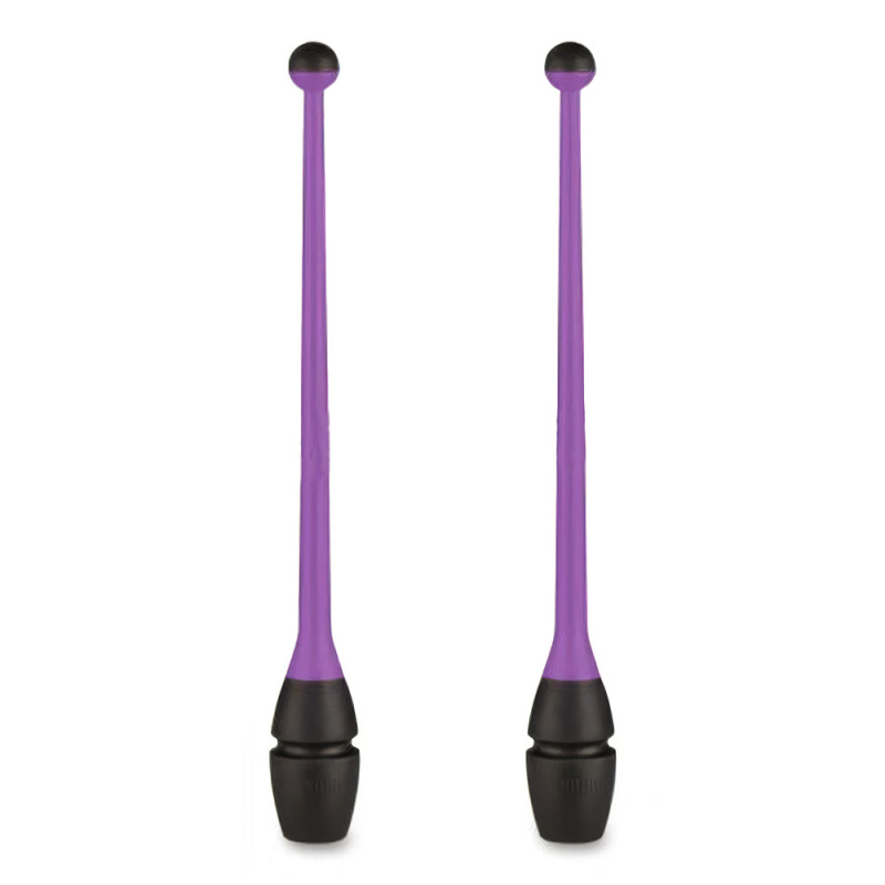 Булавы для худ. гимнастики INDIGO, IN017-VB, 36 см, пластик, каучук, в компл. 2шт, фиолетово-черный