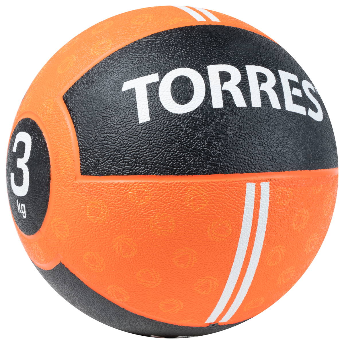 Медбол TORRES 3 кг, AL00233, резина, диаметр 22,9 см, оранжево-черный