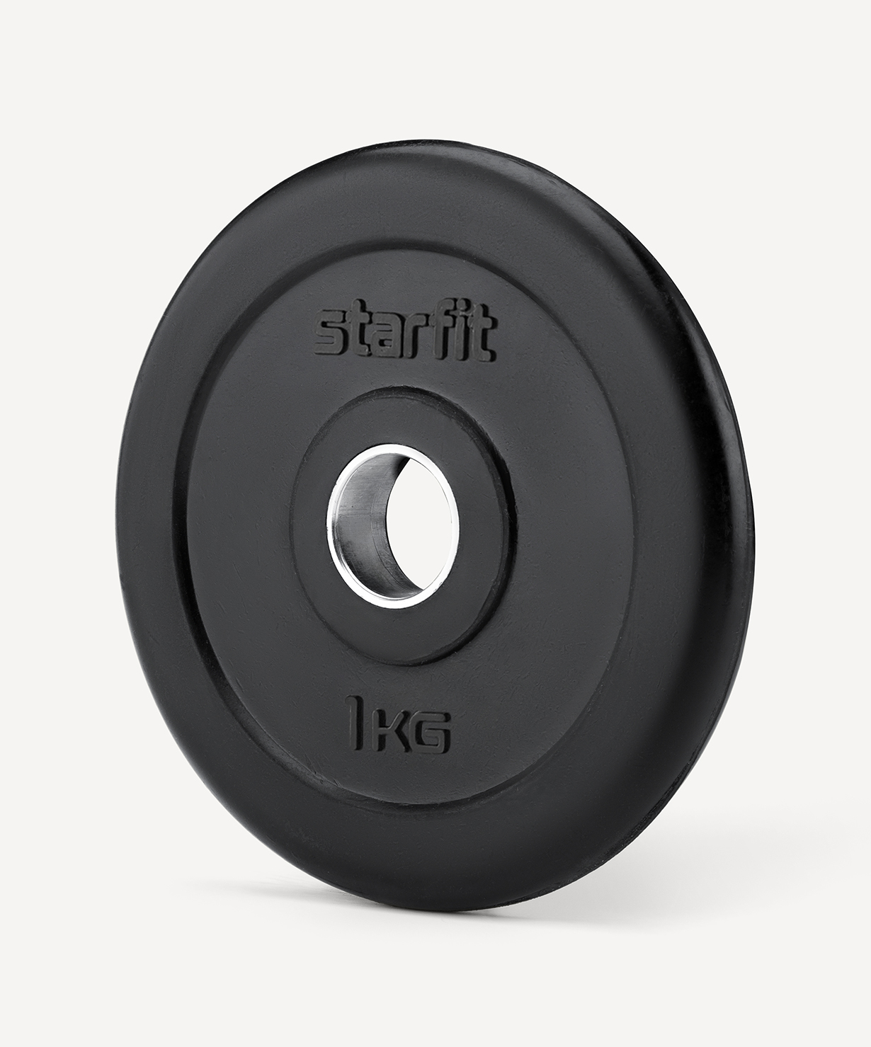Диск обрезиненный STARFIT BB-202 d=26 мм, стальная втулка, черный, 1 кг