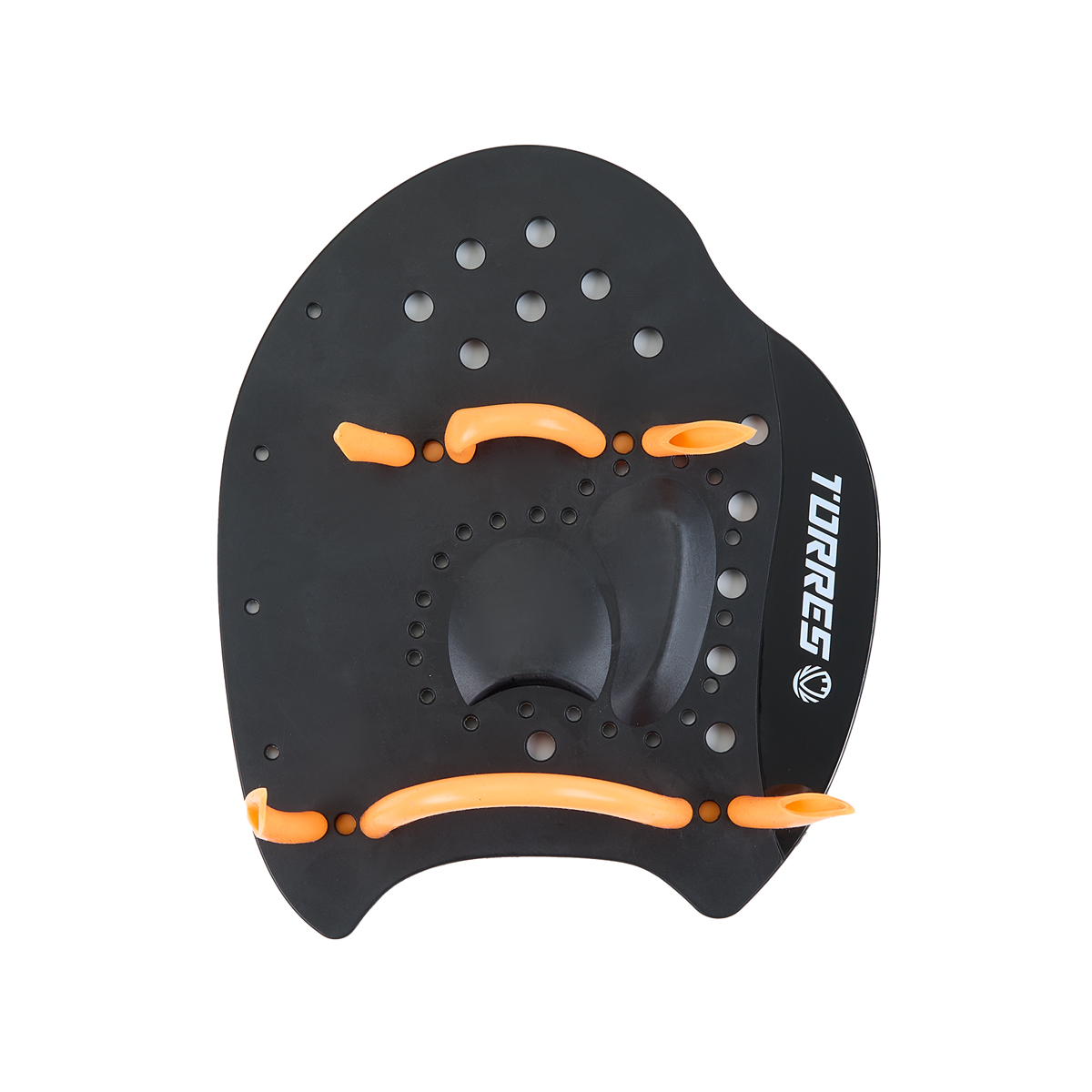 Лопатки для плавания TORRES, Арт.SWP112402BL, р.M, черно-оранжевый