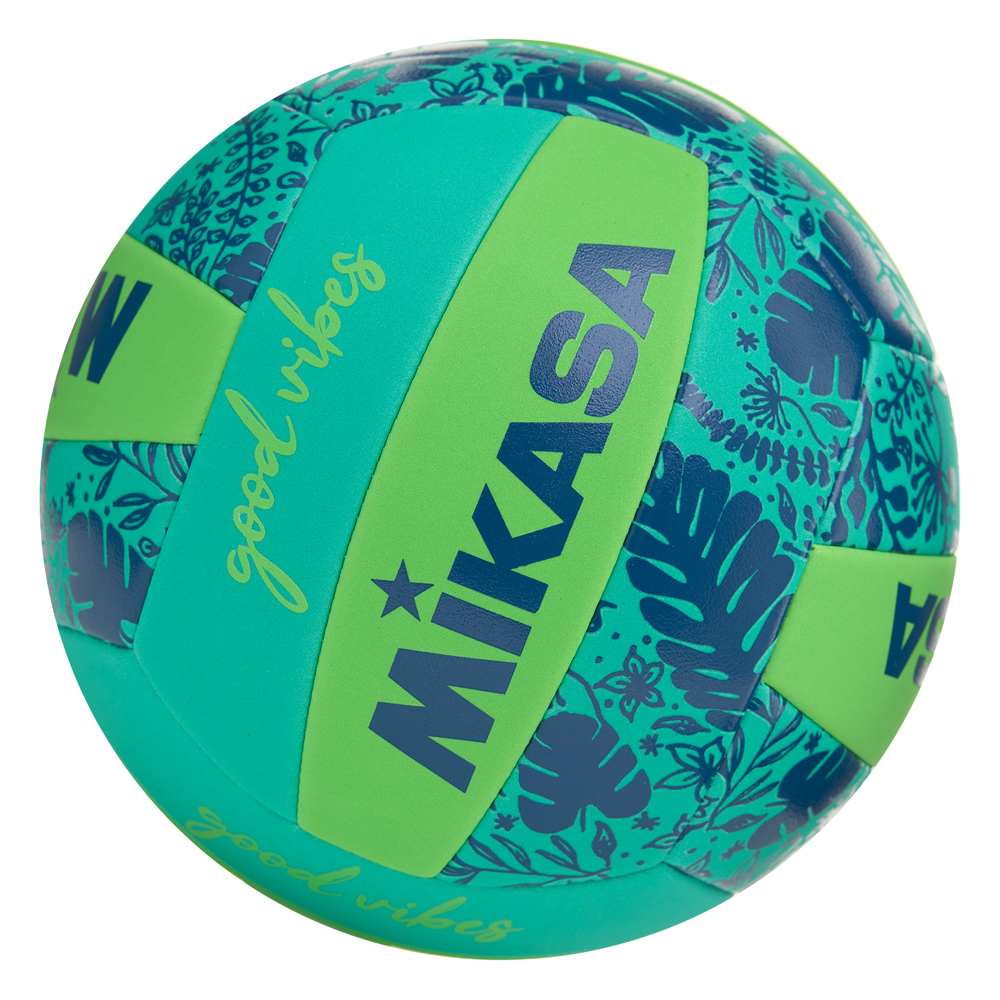 Мяч вол. пляжн. MIKASA BV354TV-GV-GG, синт.кожа (ТПЕ),маш.сш.,18 пан, бут.кам, салатово-синий