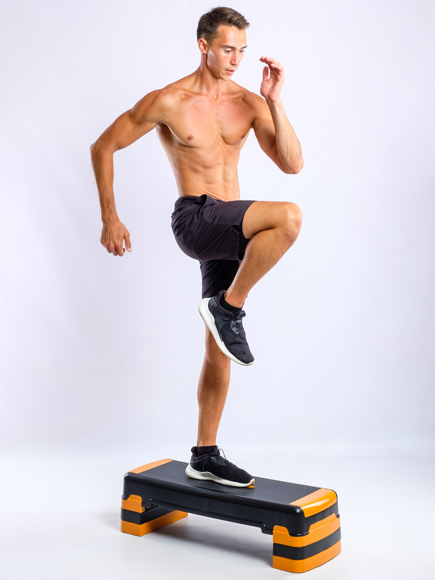 Степ-платформа TORRES, AL1023, три уровня, 90см*32см*15/20/25см, оранжево-черный