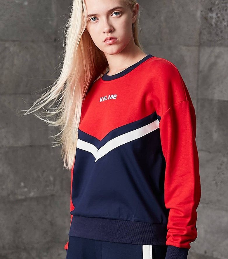 Свитшот KELME Women's Round Neck Sweater (Red/Dark Blue)