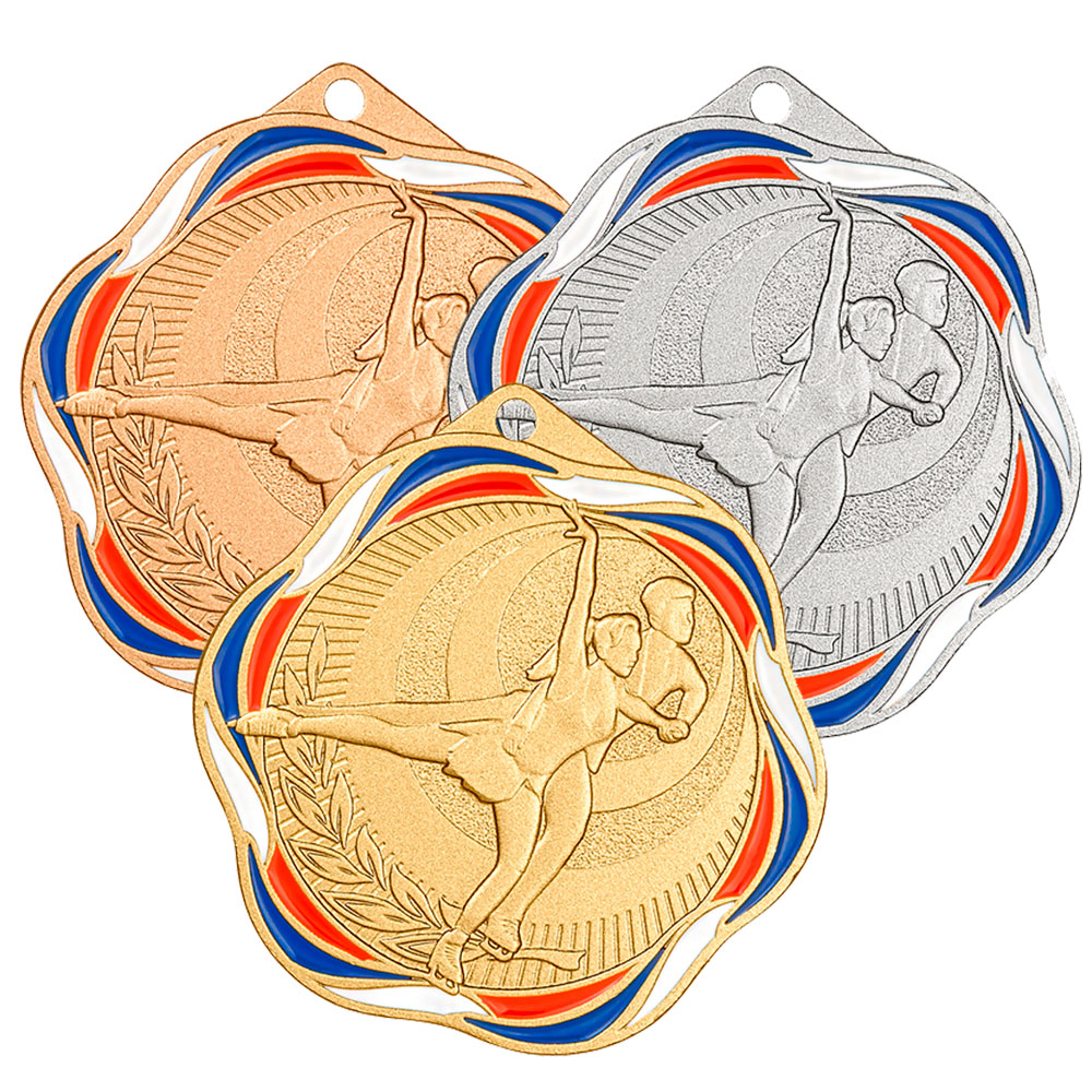 Медаль MZP 580-50 в комплекте (G/S/B) фигурное катание (D-50мм, s-2 мм)