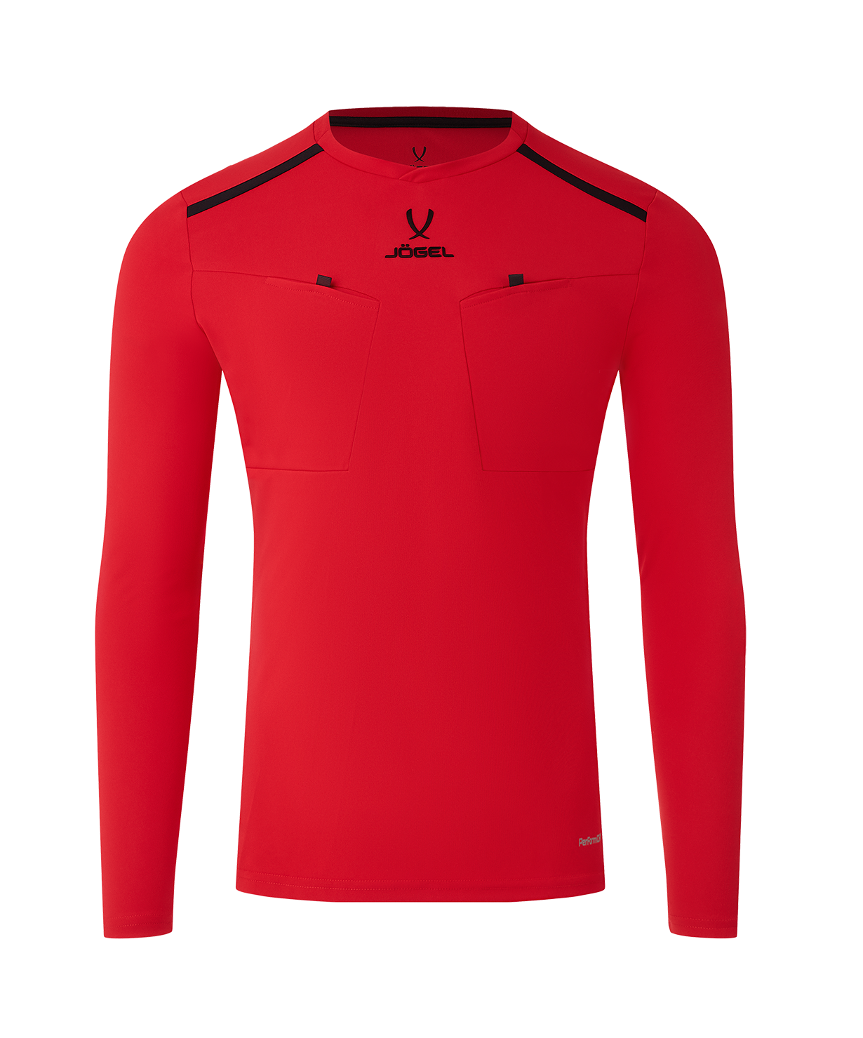 Футболка судейская с длинным рукавом JOGEL DIVISION PerFormDRY Referee LS Tee, красный, размер L