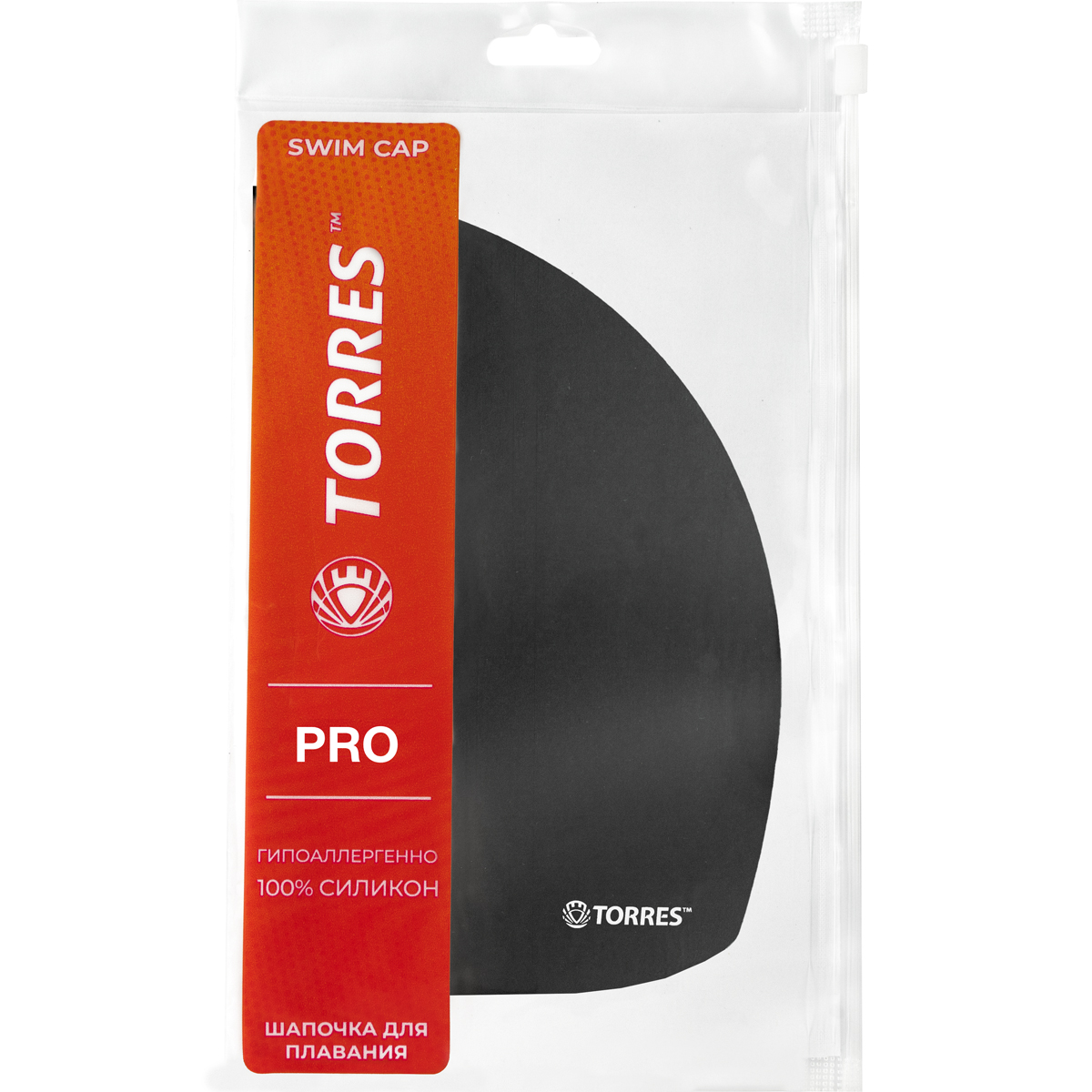 Шапочка для плав. TORRES Pro, SW-12205BK, черный, силикон