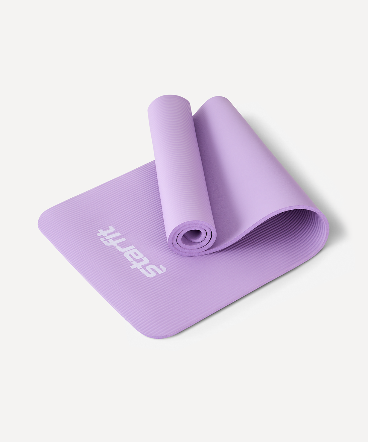 Коврик для йоги и фитнеса STARFIT FM-301, NBR, 183x61x1,0 см, фиолетовый пастель