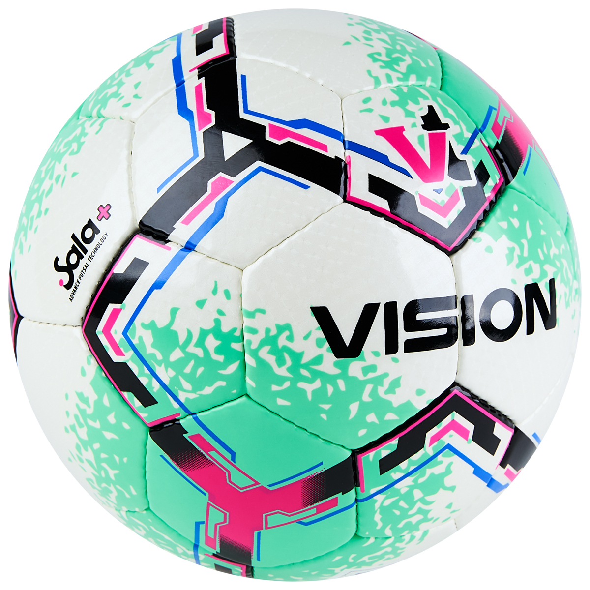 Мяч футзал. VISION SALA+, FIFA Quality Pro, FS324084 р.4, 32 п. PU, 4 подкл.сл, руч.сшив.,бело-зелен