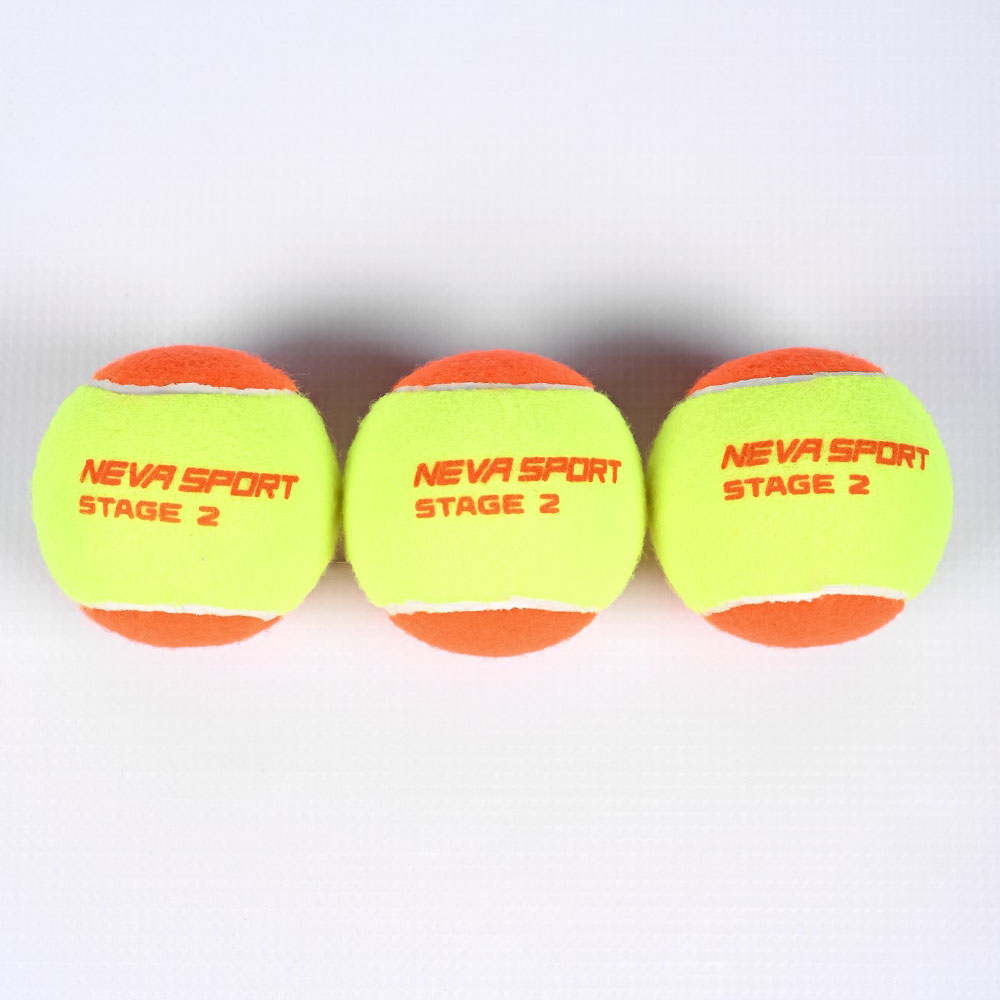 Мяч теннисный детский NS Orange, 5021005, уп.3 шт, резина, шерть, нейлон, желто-оранжевый