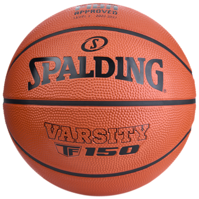 Мяч баск. SPALDING TF-150 Varsity Logo FIBA 84421z, р.7, FIBA Approved, резина, коричнево-черный
