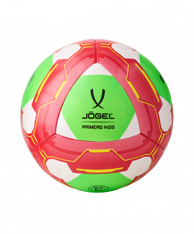 Мяч футбольный Primero Kids №3, белый/красный/зеленый, размер 3