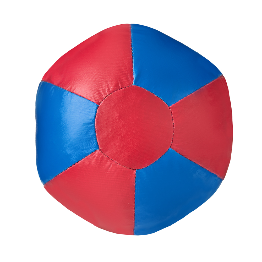 Медбол 3C147-K64, 5кг, иск.кожа, наполнитель резиновая крошка, диам. 21 см, маш сшивка, сине-красный