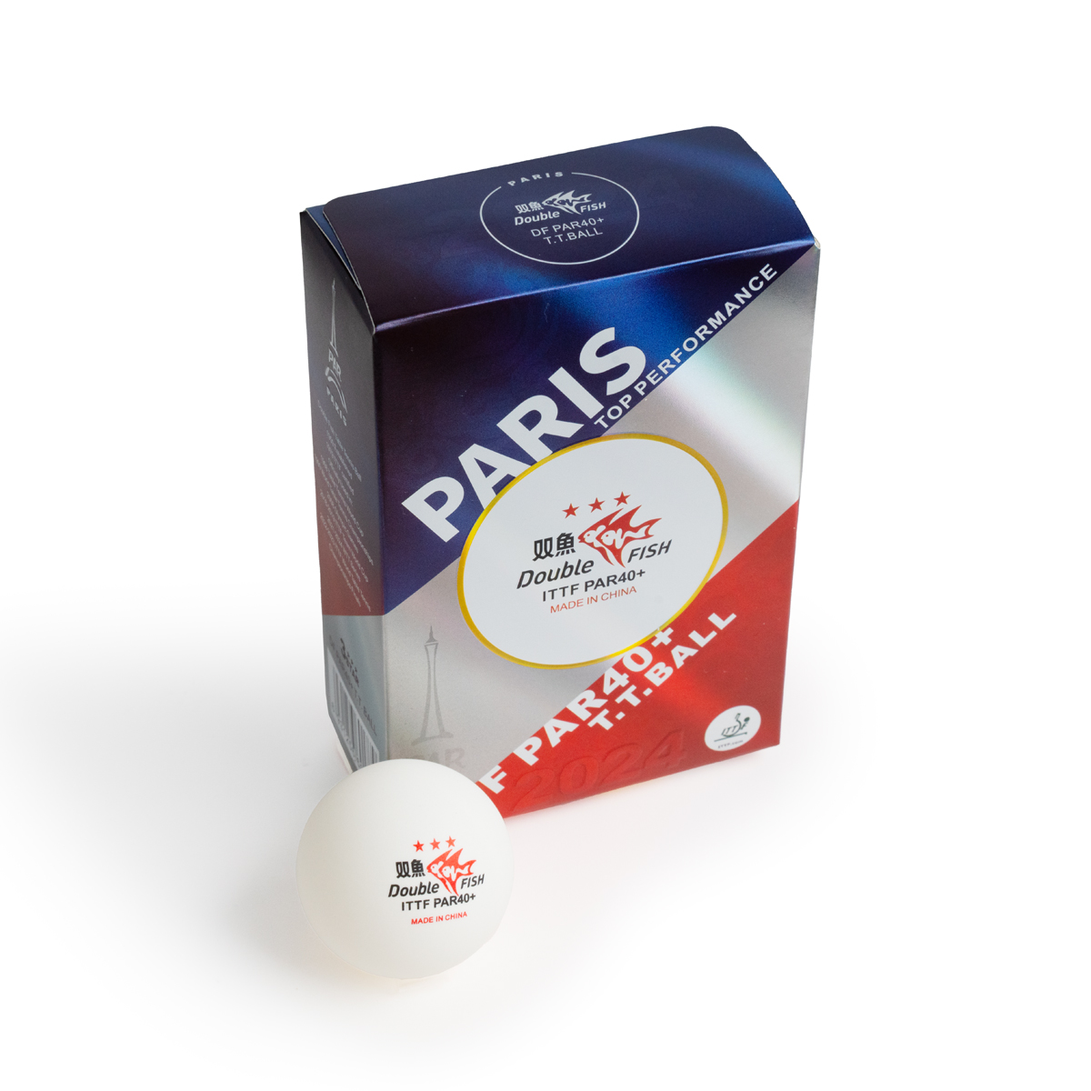 СЦ*Мяч для наст. тенниса DOUBLE FISH PARIS 2024 Olympic Games 3***,PAR40+, ITTF Appr,ABS,уп.6 шт