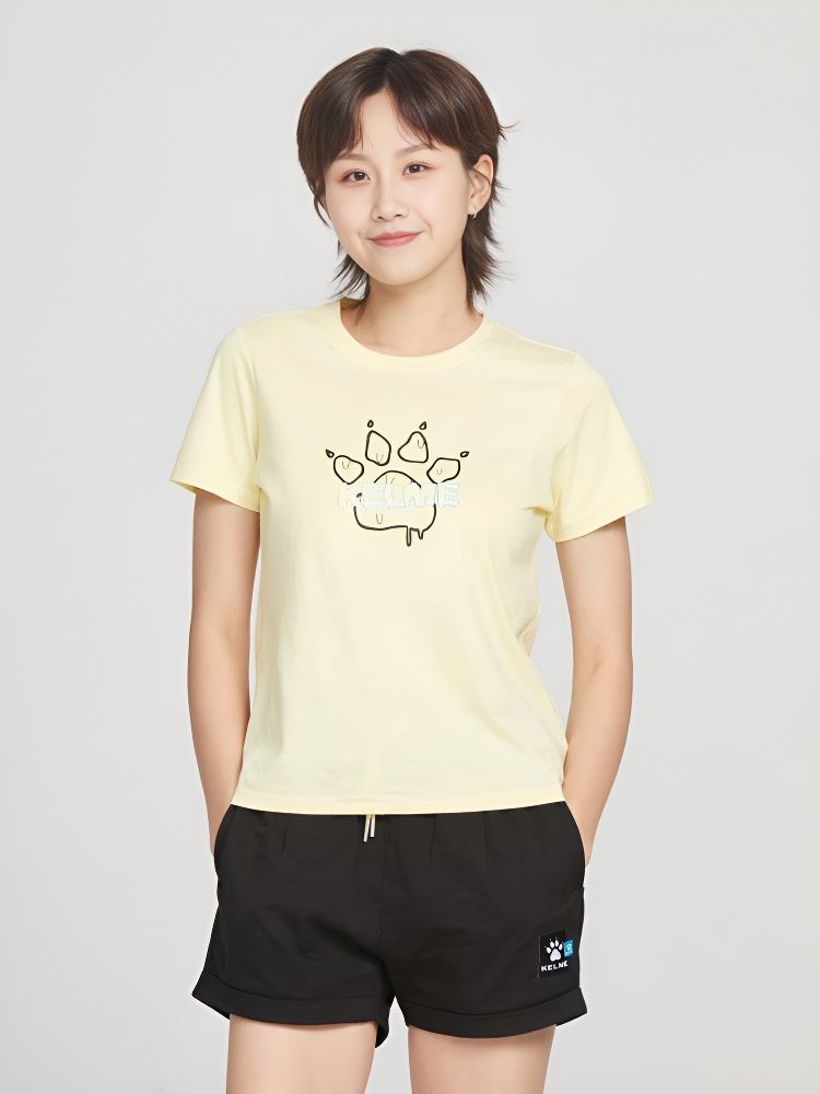 Футболка KELME Round Neck Short Sleeve T-Shirt Yellow