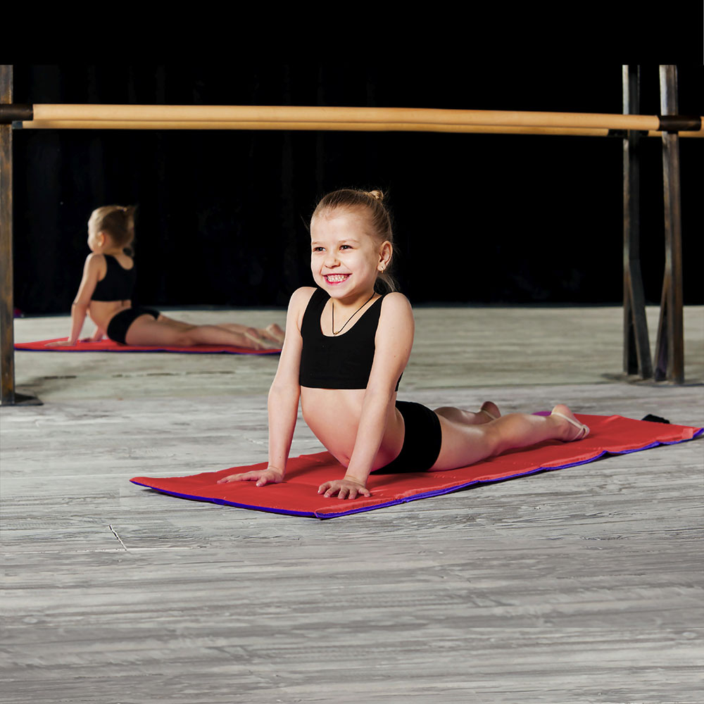 Коврик гимнастический детский INDIGO, SM-043-BLR, полиэстер, стенофон, cине-красный