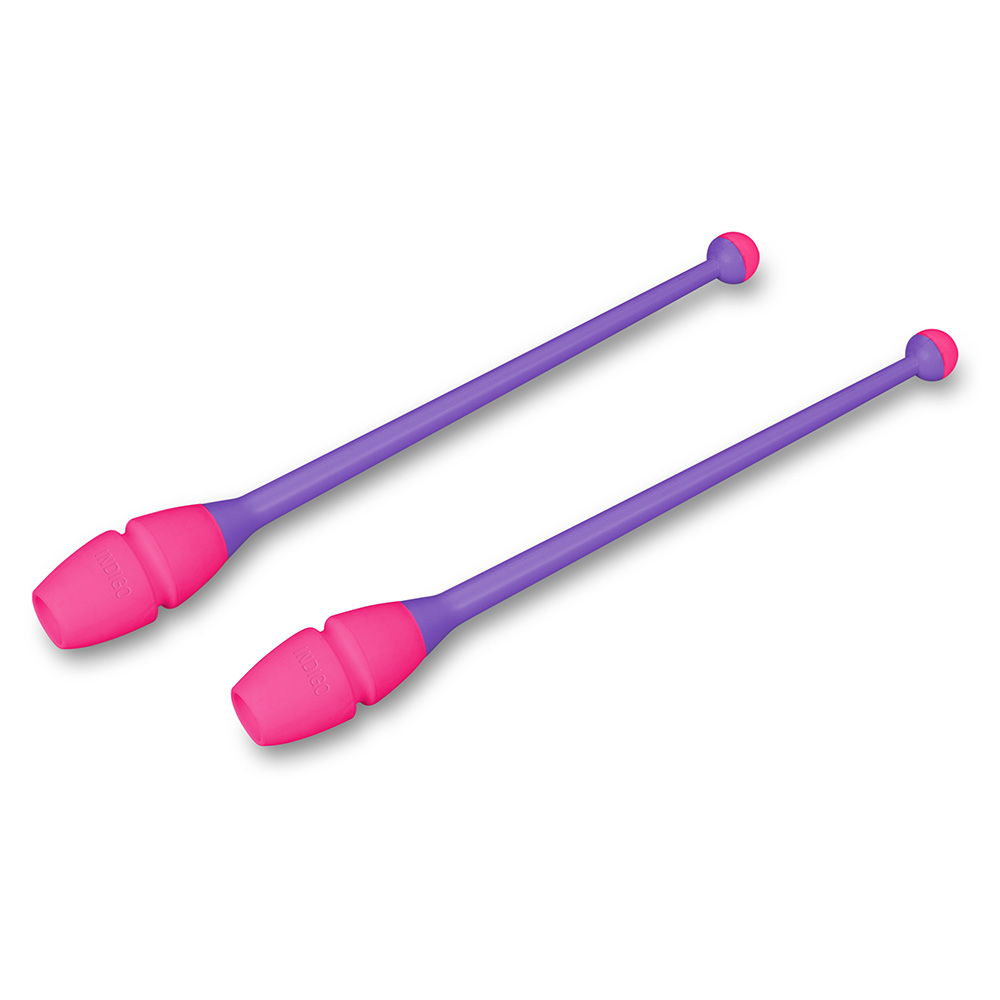 Булавы для худ. гимнастики INDIGO, IN017-VP, 36 см, пластик, каучук, в компл. 2шт, фиолетово-розовый