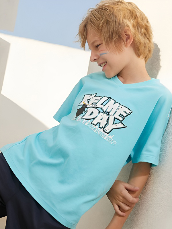 Детская футболка KELME Short Sleeve T-Shirt Kid Light Blue