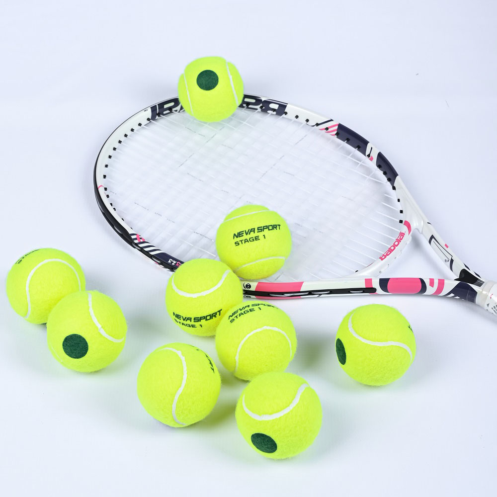 Мяч теннисный детский NS Green, 5021001, уп.3 шт, резина, шерть, нейлон, желто-зеленый