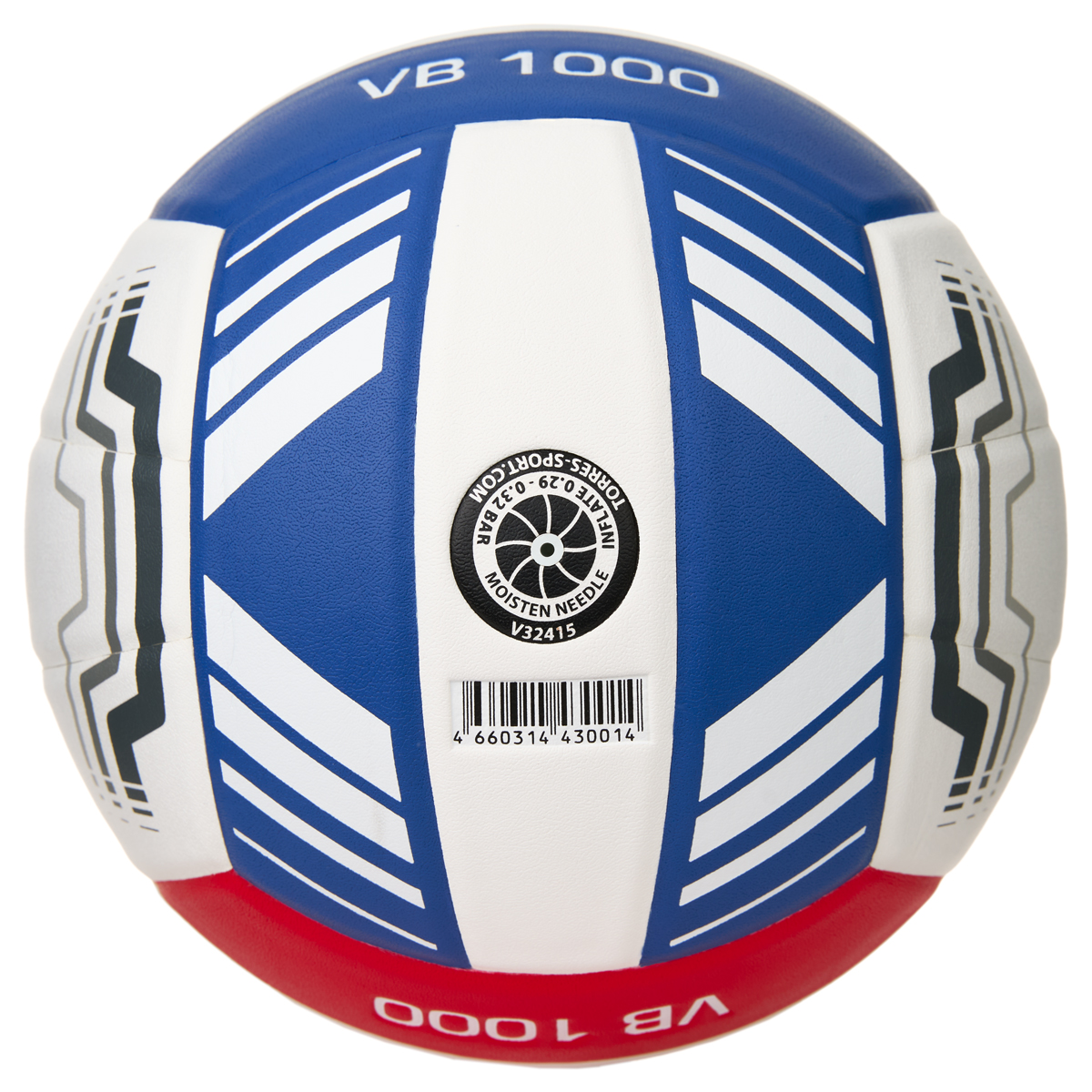 Мяч вол. TORRES VB 1000, V32415, р.5, синт.кожа (микрофибра), клееный, бут.кам, бел-син-красный