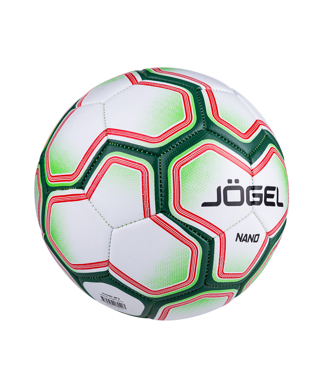 Мяч футбольный Nano №3, белый/зеленый, размер 3