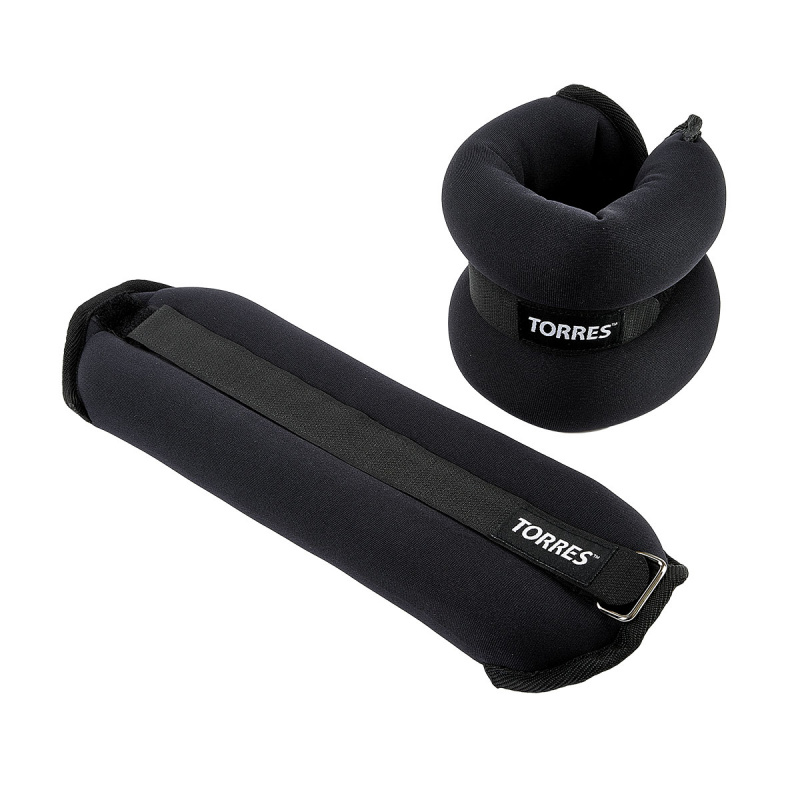Утяжелители универсальныеTORRES 5 кг, PL110185,(2штх2,5кг),неопрен, металл. песок, черный