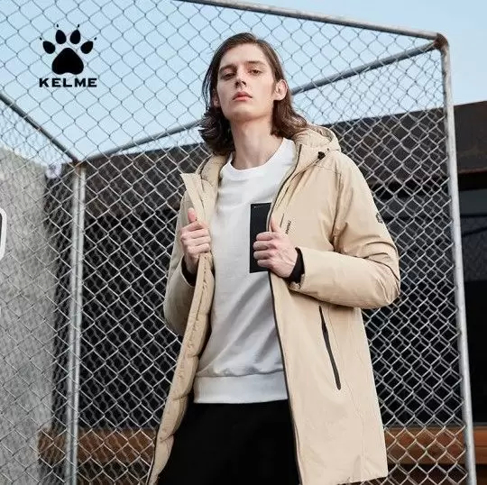 Пуховик KELME Men's Long Down Jacket Beige