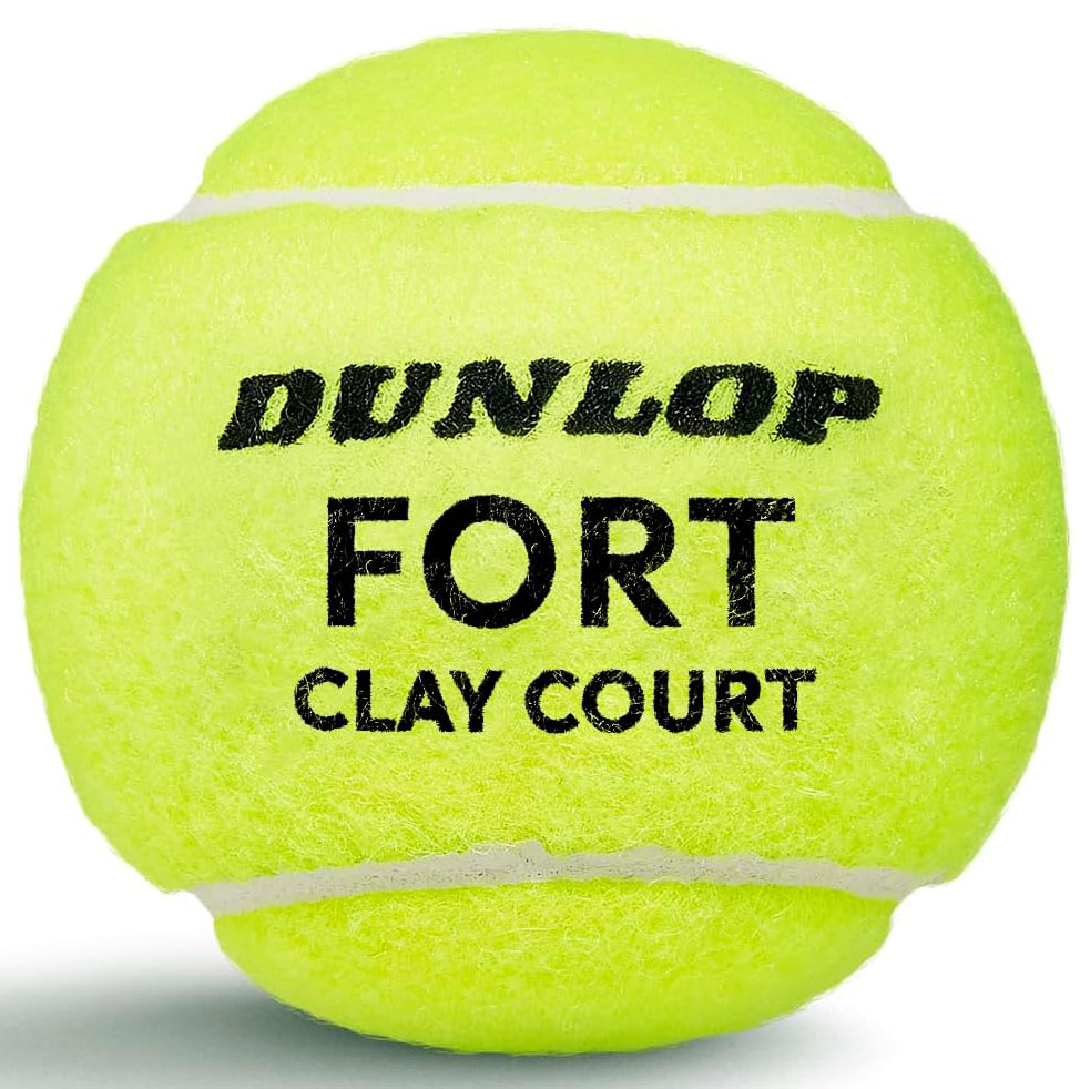Мяч теннисный Dunlop Fort Clay Court 4B, 601613, уп.4 шт,одобр.ITF и FFT,сукно,нат.резина,желтый