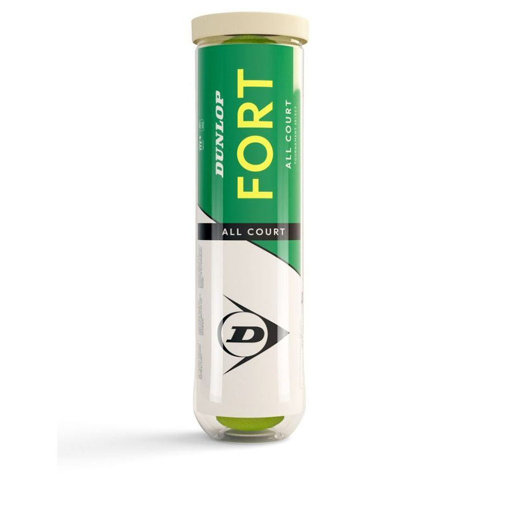 Мяч теннисный Dunlop Fort All Court 4B, 601607, уп.4 шт,одобр.ITF, сукно, нат.резина, желтый