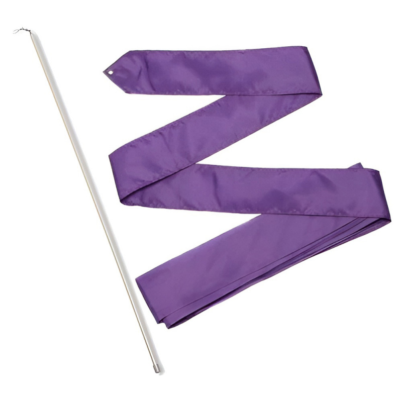 Лента гимнастическая с палочкой 56см, СЕ6-VI, дл.6м, пластик, металл, полиэстер,  фиолетовый