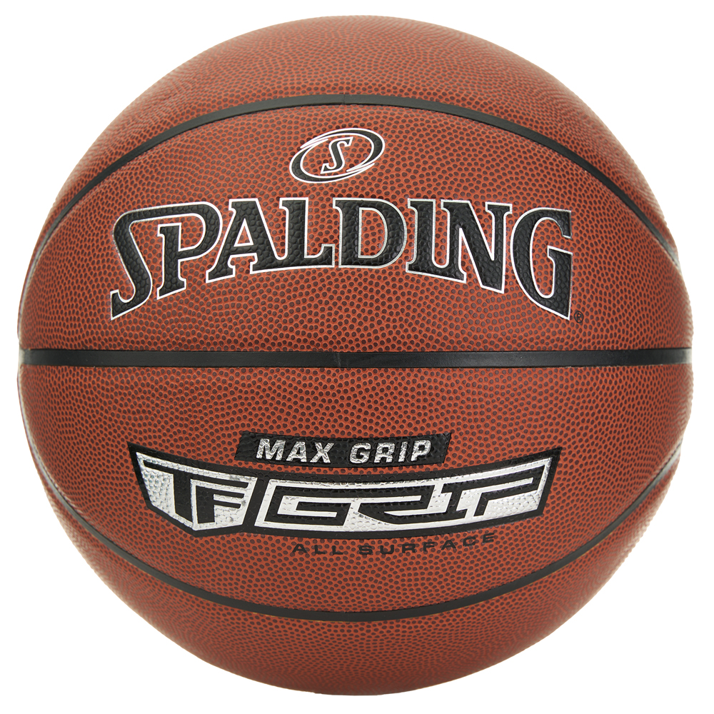 Мяч баск. SPALDING TF Max Grip 76873Z, р.7, композит. кожа (ПУ), коричнево-черный